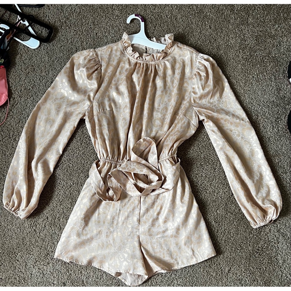 Size 2 silk cheetah print romper